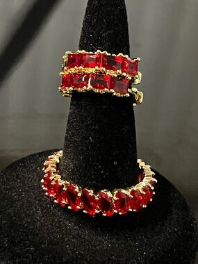 14k Gold plated Ring and earrings Jewelry Set